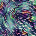 Blurry rainbow glitch artistic stripe texture background. Irregular bleeding watercolor tie dye seamless pattern. Ombre