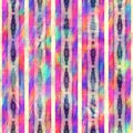 Blurry rainbow glitch artistic stripe texture background. Irregular bleeding watercolor tie dye seamless pattern. Ombre