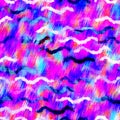 Blurry rainbow glitch camo texture background. Irregular bleeding watercolor tie dye seamless pattern. Ombre distorted