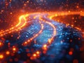 Blurry Road With Bright Lights Royalty Free Stock Photo