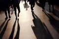 Blurry shadows of people walking on summer promenade Royalty Free Stock Photo