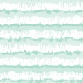 Blurry shibori striped tie dye background. Seamless pattern irregular stripe on bleached resist white background. Neo mint style