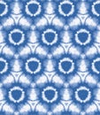 Blurry shibori sunburst tie dye background. Seamless pattern irregular circle on bleached resist white background Royalty Free Stock Photo