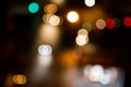 Blurry shot of bokeh lights in the darkness Royalty Free Stock Photo