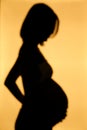 Blurry silhouette of woman pregnancy