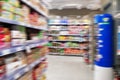 blurry supermarket aisle Royalty Free Stock Photo