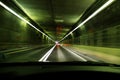 Blurry traffic lights on a highway Royalty Free Stock Photo