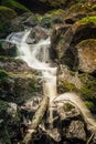 Blurry water flowing between rocks