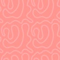 blush coral pink maze line handdrawn seamless pattern. vector doodle endless