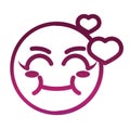 Blush love funny smiley emoticon face expression gradient style icon Royalty Free Stock Photo