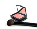 Blush makeup with brush Royalty Free Stock Photo