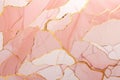 Blush pink and gold abstract kintsugi background. Stone textured modern backdrop