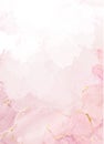 Blush pink watercolor fluid painting vector design card Royalty Free Stock Photo