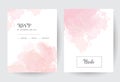 Blush pink watercolor fluid painting vector design card Royalty Free Stock Photo