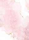 Blush pink watercolor fluid painting vector design card.