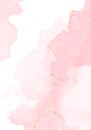 Blush pink watercolor fluid painting vector design card. Royalty Free Stock Photo