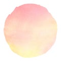 Blush pink, yellow watercolor round background, texture