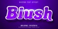 Blush text, shiny purple editable text effect