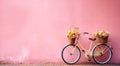 Blush Tones and Blossoms: Romantic Bicycle Scene