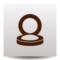 Blusher icon on a realistic paper background with shadow