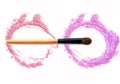 Blusher and make up powder in circle form isolate on white Royalty Free Stock Photo