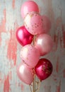 Blushing Balloons: A Golden Birthday Celebration with Unique Met Royalty Free Stock Photo