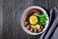 Blutwurst or german blood sausage on a plate Royalty Free Stock Photo