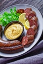 Blutwurst or german blood sausage on a plate Royalty Free Stock Photo
