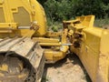 heavy machinery earth mover road construction bulldozer shovel hydraulics Royalty Free Stock Photo