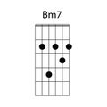Bm7 guitar chord icon Royalty Free Stock Photo