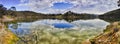 BM Lake Lyell Day clouds refl pan Royalty Free Stock Photo