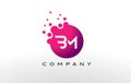 BM Letter Dots Logo Design with Creative Trendy Bubbles.