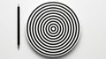 Bm Ruedes Op Artspiral Pencil Icon: A Photorealistic Tondo With Monochrome Canvases