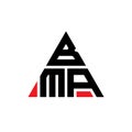BMA triangle letter logo design with triangle shape. BMA triangle logo design monogram. BMA triangle vector logo template with red Royalty Free Stock Photo