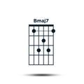 Bmaj7, Basic Guitar Chord Chart Icon Vector Template Royalty Free Stock Photo