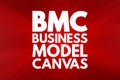 BMC - Business Model Canvas acronym, business concept background Royalty Free Stock Photo