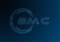 BMC low poly letter logo vector design. BMC Royalty Free Stock Photo