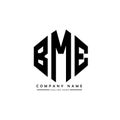 BME letter logo design with polygon shape. BME polygon and cube shape logo design. BME hexagon vector logo template white and Royalty Free Stock Photo