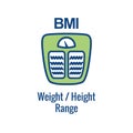 BMI / Body Mass Index Icon - image portraying weight balance Royalty Free Stock Photo