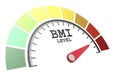 BMI level measuring scale with color indicator