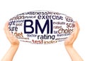BMI word cloud hand sphere concept Royalty Free Stock Photo
