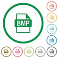 BMP file format flat icons with outlines