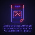 BMP file neon light icon Royalty Free Stock Photo