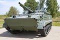 BMP-3 infantry fighting vehicle on a sunny August day. Front view