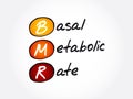 BMR - Basal Metabolic Rate acronym, concept background