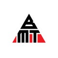 BMT triangle letter logo design with triangle shape. BMT triangle logo design monogram. BMT triangle vector logo template with red Royalty Free Stock Photo