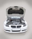 BMW 335i Bonnet open