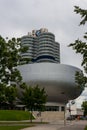 BMW (Bayerische Motoren Werke) Headquarters, exterior view of the office building and the museum of BMW