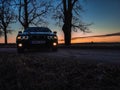 Bmw e39 and sunset 2 Royalty Free Stock Photo