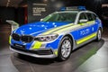 BMW 5e Touring of the German Police car at the Frankfurt IAA Motor Show. Germany - September 12, 2017